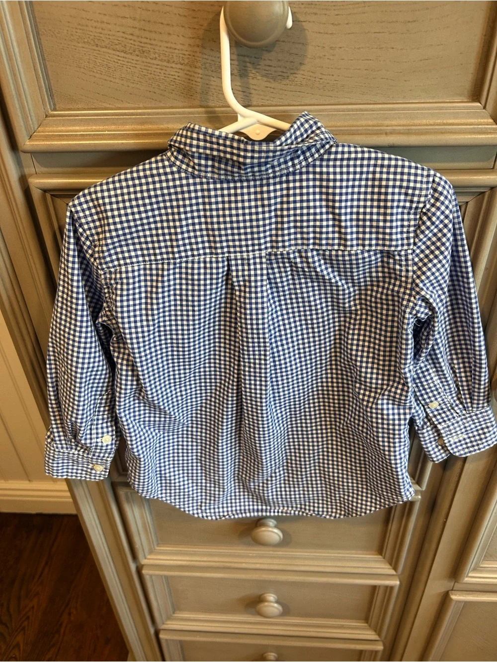 Ralph Lauren Blue and White Gingham Button-Down Shirt for Kids